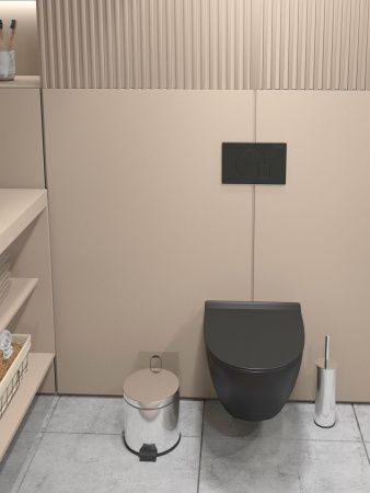 Унитаз подвесной Teymi Lina T40114 черный с сиденьем микролифт безободковый смыв торнадо