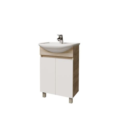 Тумба под раковину Grossman Поло 105501-1 50х30 напольная цвет белый/коричневый - фото 2