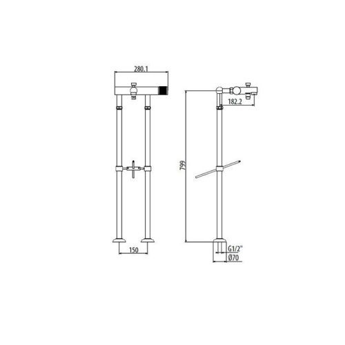 Смеситель Gattoni MD MD505/22C0 напольный хром - фото 2