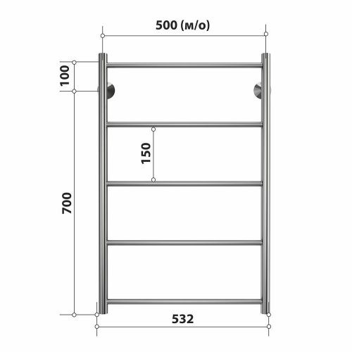 Полотенцесушитель водяной Stelmix 4670078541185 55х80 хром - фото 3