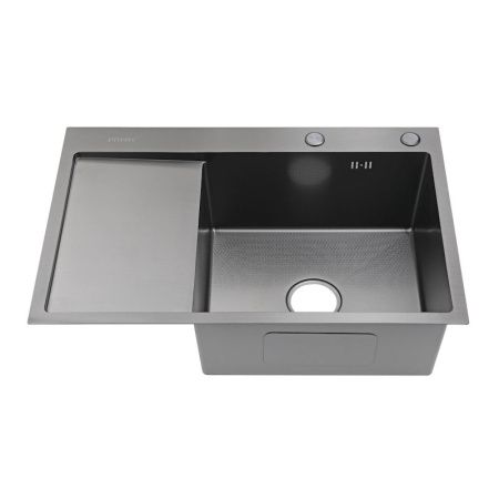 Кухонная мойка Fmark FSC7550Q-R 75х50 цвет серый поверхность матовая