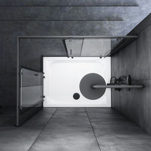 Душевой уголок Am.Pm Gem W90G-404-120290-BT 120х90 стекло прозрачное профиль черный без поддона - фото 4