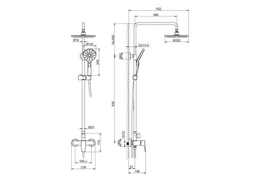 Душевая стойка Aquatek БЕТТА AQ2160CR настенная цвет хром - фото 4