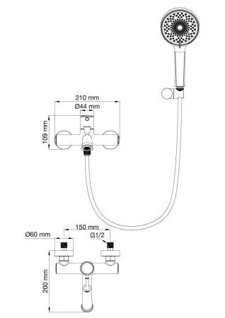 Смеситель для ванны и душа Wonzon & Woghand TOR WW-88037073-RG настенный розовое золото