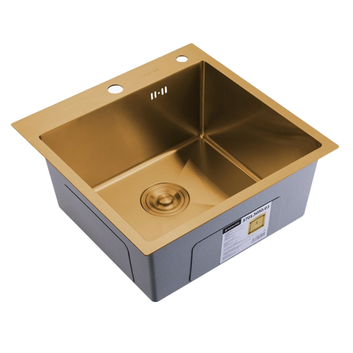 Кухонная мойка Splenka S701.5050.03 50х50 цвет золото поверхность матовая - фото 2