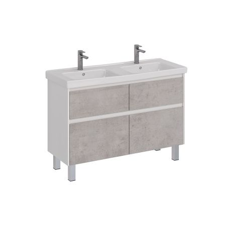 Тумба под раковину LeMark Combi LM03C125T-Beton 120х40 напольная цвет серый/белый