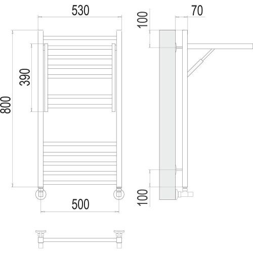 Полотенцесушитель водяной Terminus 4670078529473 55х80 хром - фото 3