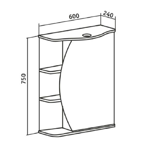 Зеркало-шкаф Runo ЛИНДА 00000001082 60х80 подвесной цвет белый - фото 4