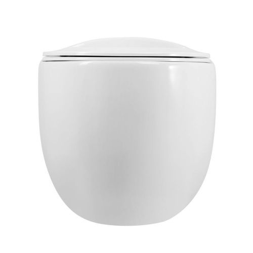 Унитаз подвесной Art&Max Forli AM020CHR/SC белый с сиденьем микролифт каскадный смыв - фото 2