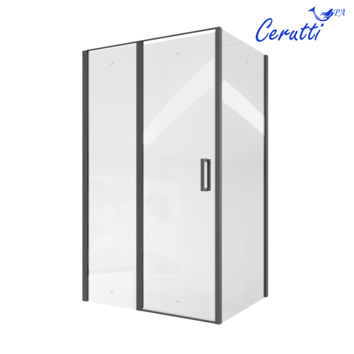Душевой уголок Cerutti SPA VICTORIA120B 120х90 стекло прозрачное профиль черный без поддона - фото 2