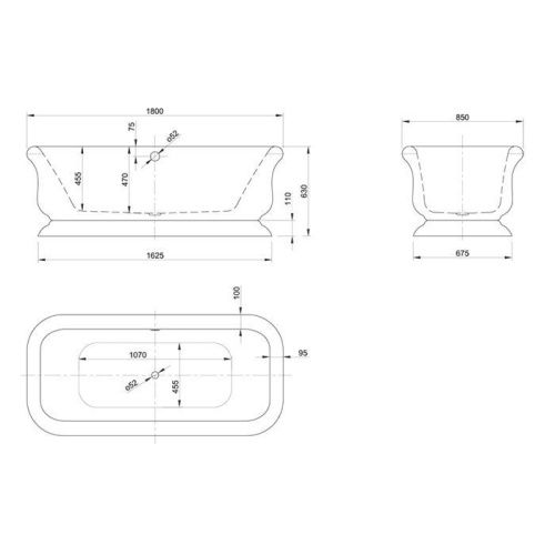Ванна акриловая Knief Retro 0100-090-06 180х85 отдельностоящая прямоугольная - фото 2