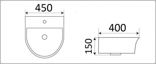 Раковина из сантехнического фаянса CeramaLux 78370A 50х40 подвесная цвет белый 1 отверстие под смеситель - фото 2