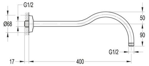 Держатель верхнего душа Cezares CZR CZR-F-TDA6-01 хром - фото 2