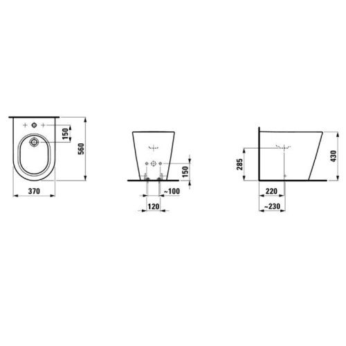 Биде напольное Laufen Kartell 8.3233.1.000.302.1 цвет белый - фото 2