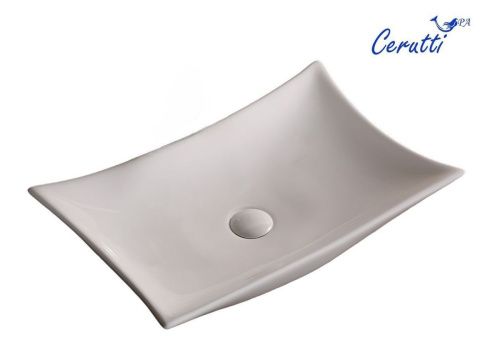 Раковина из сантехнического фарфора Cerutti SPA CR7078 60х40 накладная цвет белый без отверстий под смеситель - фото 4
