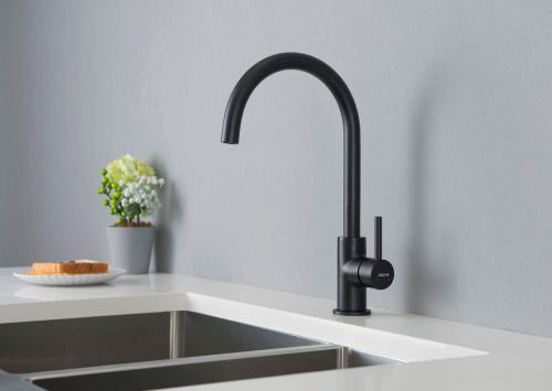 Смеситель для кухни Aquatek ЕВРОПА AQ1382MB на мойку черный - фото 4