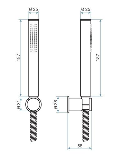 Душевой гарнитур Emmevi  167/BR настенный бронза - фото 2