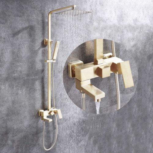 Душевая стойка Abber AF8216G настенная цвет золото - фото 2