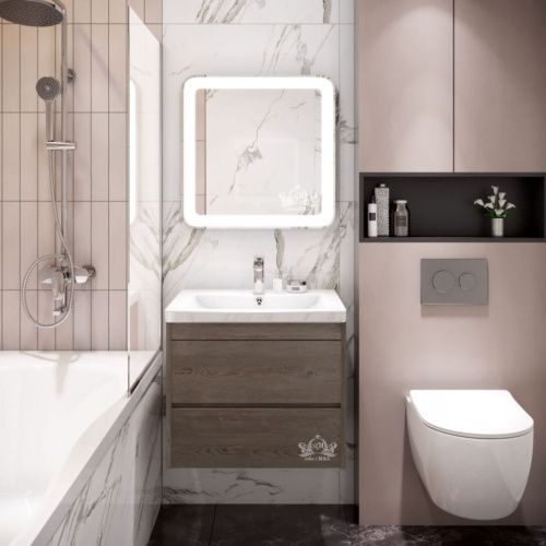 Зеркало с подсветкой Art&Max LATINA AM-Lat-600-600-DS-F 60х60 подвесное - фото 2