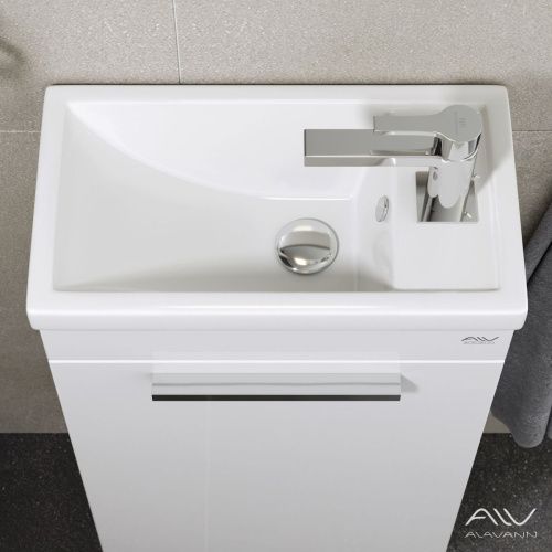 Тумба с раковиной Alavann Azzoro ALV0967000 50х30 напольная цвет белый - фото 4