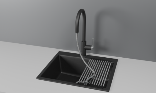 Смеситель для кухни Granula 8168, ТУРМАЛИН на мойку черный - фото 2