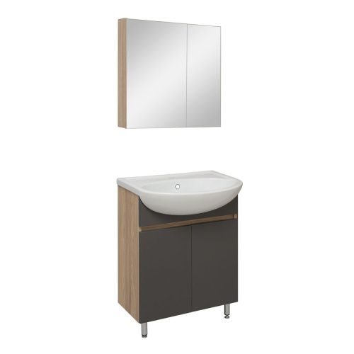 Зеркало-шкаф Runo ЛАДА 00-00001161 60х70 подвесной цвет белый/серый - фото 4