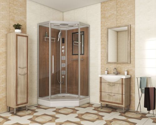 Душевая кабина Niagara Luxe 7717WD 100х100 пятиугольная с крышей ориентация универсальная - фото 2