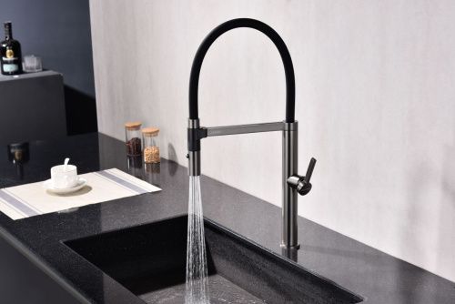 Смеситель для кухни Paulmark LEADER Le214101-GM на мойку серый - фото 4