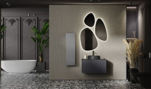 Тумба под раковину Jorno STONE Stn.01.80/P/A/JR 50х40 подвесная цвет черный - фото 4