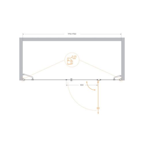 Душевая дверь Cezares VERONA VERONA-W-B-13-80+60/40-C-Cr 175х195 стекло прозрачное профиль хром - фото 3