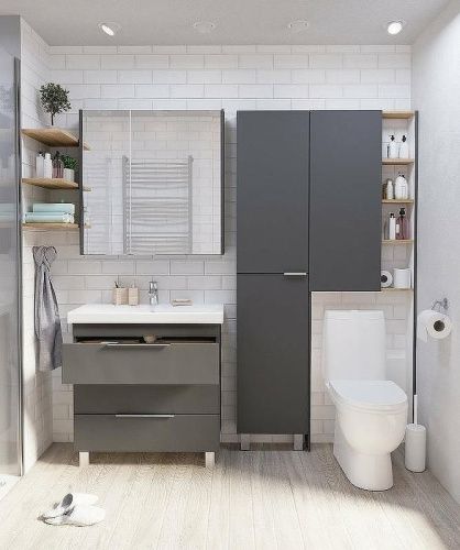 Шкаф-пенал 1MarKa Gaula У92552 40х190 напольный цвет черный - фото 3