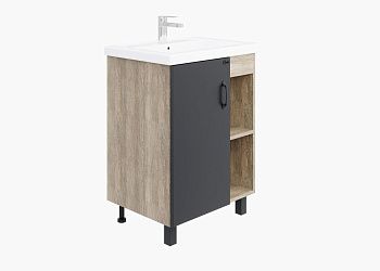 Тумба под раковину Onika Тимбер 106116 60х40 напольная цвет серый/коричневый