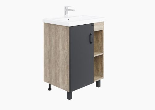 Тумба под раковину Onika Тимбер 106116 60х40 напольная цвет серый/коричневый