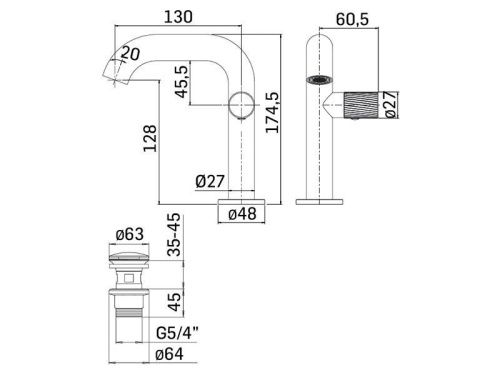 Смеситель для раковины Mamoli Tuttodunpezzo 47100000005A на столешницу нержавеющая сталь - фото 2