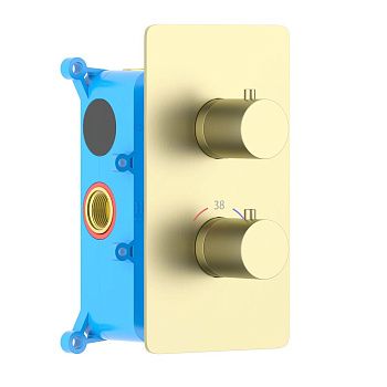 Смеситель для душа Aquatek Европа AQ1391BG встраиваемый в стену золото с термостатом