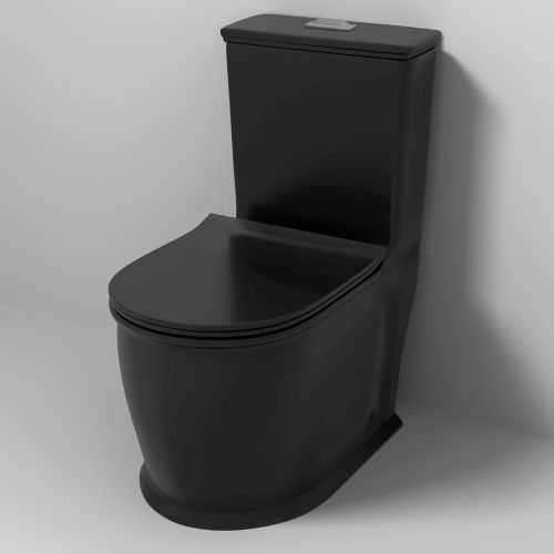 Унитаз напольный с бачком Grossman Retro GR-4492BMS черный с сиденьем безободковый каскадный смыв - фото 2