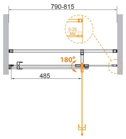 Душевая дверь Cezares VALVOLA VALVOLA-B-1-80-C-Cr 80х195 стекло прозрачное профиль хром