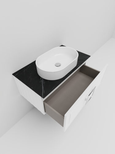 Тумба со столешницей La Fenice CUBO NFNC-01-CUB-B-80-3-GB 80х50 подвесная цвет белый - фото 4