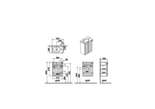 Тумба с раковиной Vitra Root Groove 69191 50х30 подвесная цвет белый - фото 2