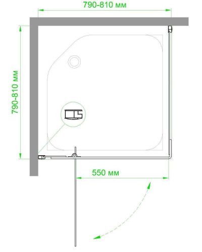 Душевой уголок Royal Bath HPV RB80HPV-C-BL 80х80 стекло матовое профиль черный с поддоном - фото 3
