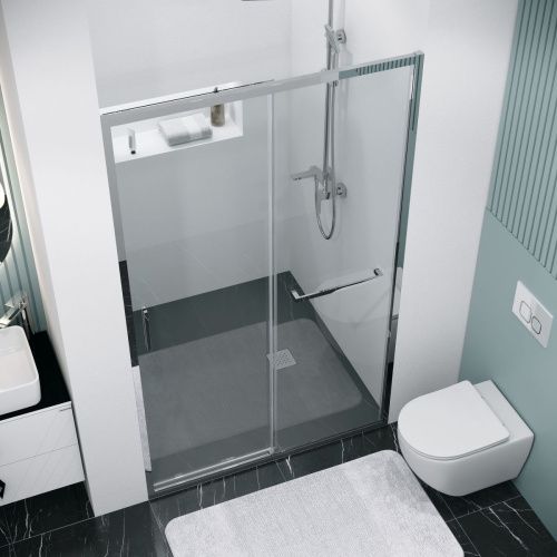 Душевая дверь Grossman Style 100.K33.05.130.10.00 130х195 стекло прозрачное профиль хром - фото 4