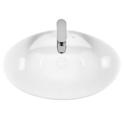 Раковина из сантехнического фарфора Bond Oval S15-590 60х40 накладная цвет белый 1 отверстие под смеситель - фото 5