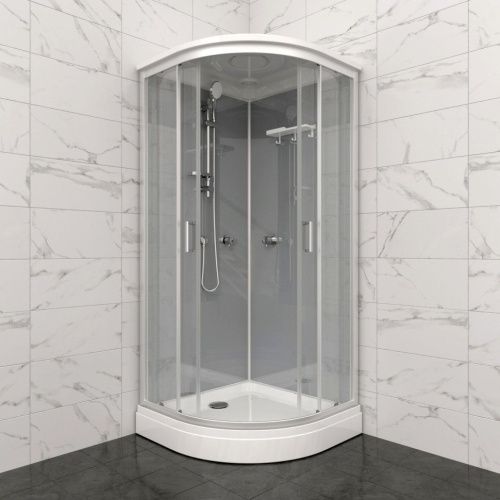 Душевая кабина Тритон Прайм-Сатин Щ0000071581 90х90 четверть круга с крышей ориентация универсальная - фото 5