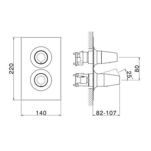 Смеситель для душа Cisal Vita VI0BM03021 встраиваемый в стену хром с термостатом - фото 2