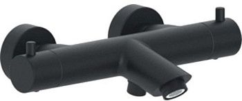 Смеситель для ванны с душем Paffoni Light LIQ022NO настенный черный с термостатом