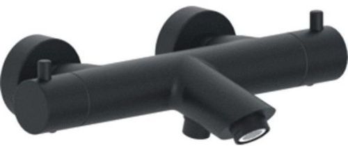 Смеситель для ванны с душем Paffoni Light LIQ022NO настенный черный с термостатом