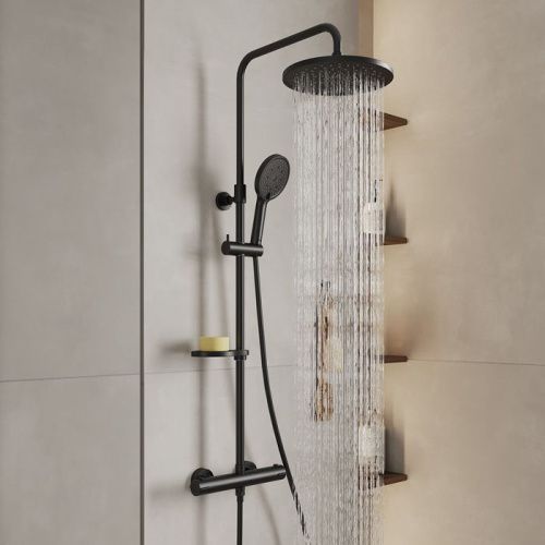 Душевая стойка Milardo Ideal Spa ILSBLTHM89 настенная цвет черный - фото 3