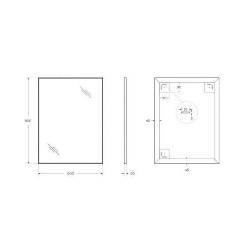Зеркало BelBagno SPC-AL-600-800 60х80 подвесное - фото 5