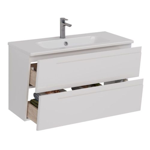 Тумба под раковину LeMark Miano LM06M100T 100х40 подвесная цвет белый - фото 2