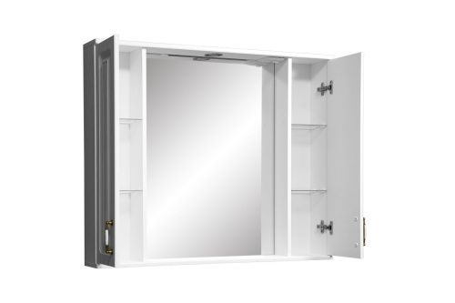 Зеркало-шкаф Stella Polar Кармела ольха SP-00000187 100х80 подвесной цвет белый - фото 4